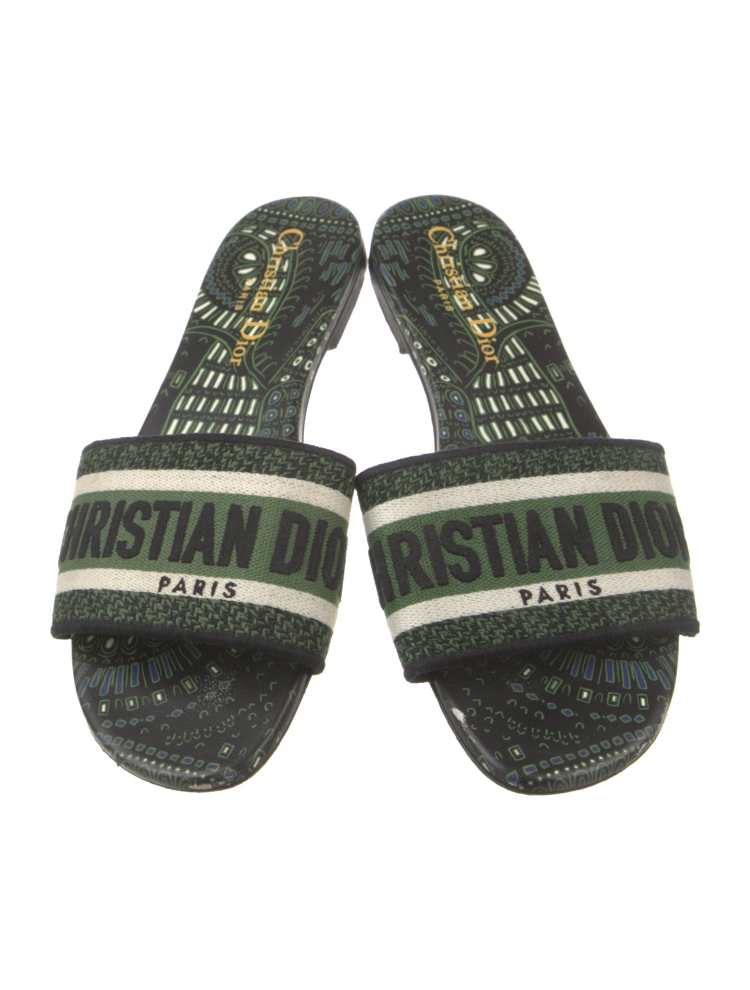 Christian Dior Canvas Printed Slides